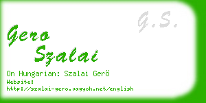 gero szalai business card